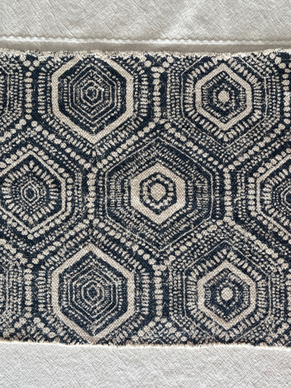 Rachel Zoe Dinner Table Placemats in Navy and Cream - Set of 8